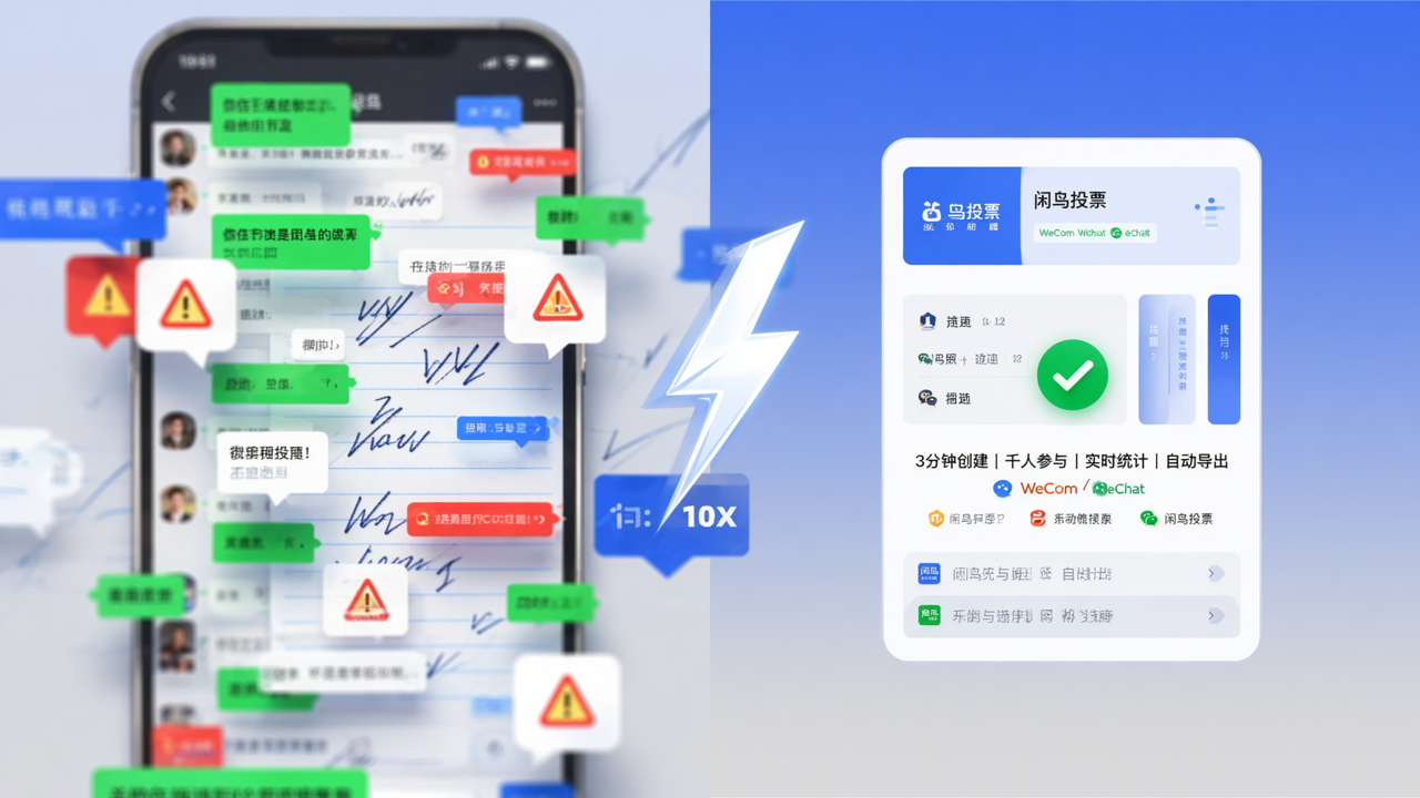 还在微信群里手动统计投票？闲鸟投票让你3分钟搞定千人投票，效率提升10倍！