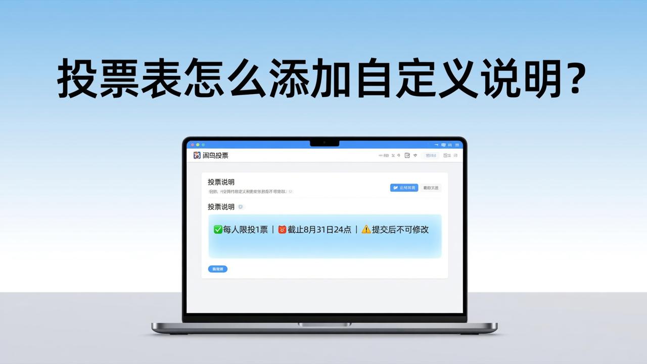 投票表怎么添加自定义说明？「闲鸟投票」自由编辑表单说明文字，引导更清晰