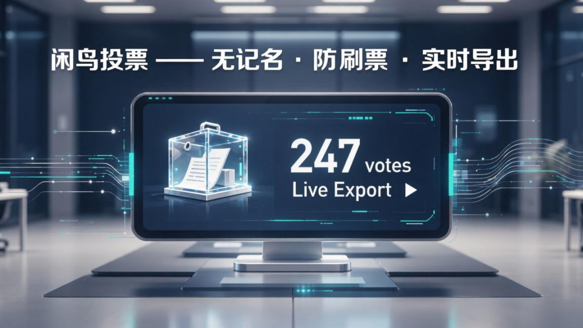 评优投票怕刷票不公？闲鸟投票无记名防刷票，结果实时导出