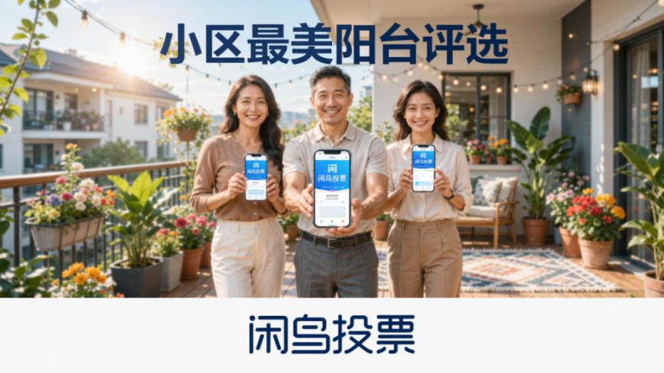 小区最美阳台评选怎么搞？闲鸟投票，扫码上传照片投票，防刷票结果实时出